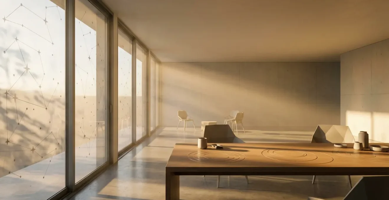 Mapa astral con constelaciones y planetas mostrando el ascendente y su influencia en la carrera profesional