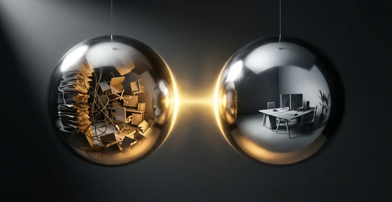 Representación simbólica de la transformación de tensiones astrológicas en fortalezas profesionales