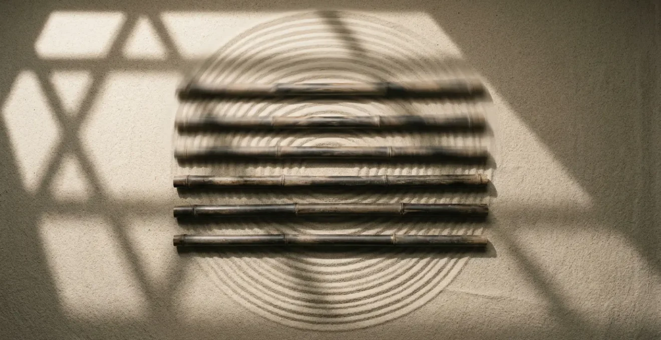 Representación visual de la transformación de un hexagrama a través de sus líneas mutantes