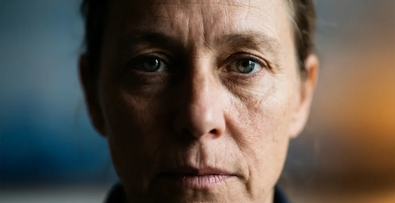 Rostro dividido mostrando la dualidad entre personalidad interna y máscara social