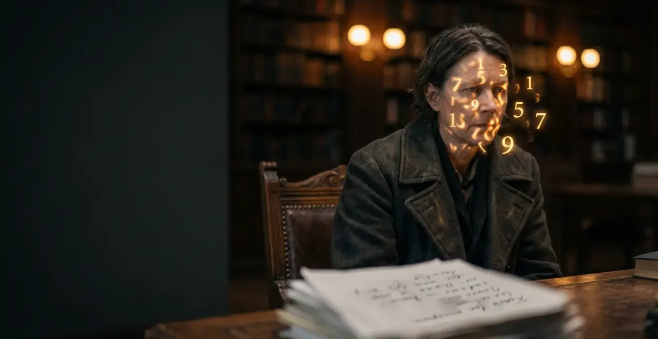 Persona contemplando números flotantes que revelan su camino vocacional oculto