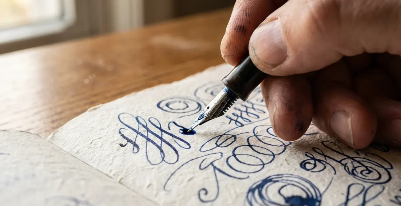 Manos escribiendo en un diario con luz suave de ventana