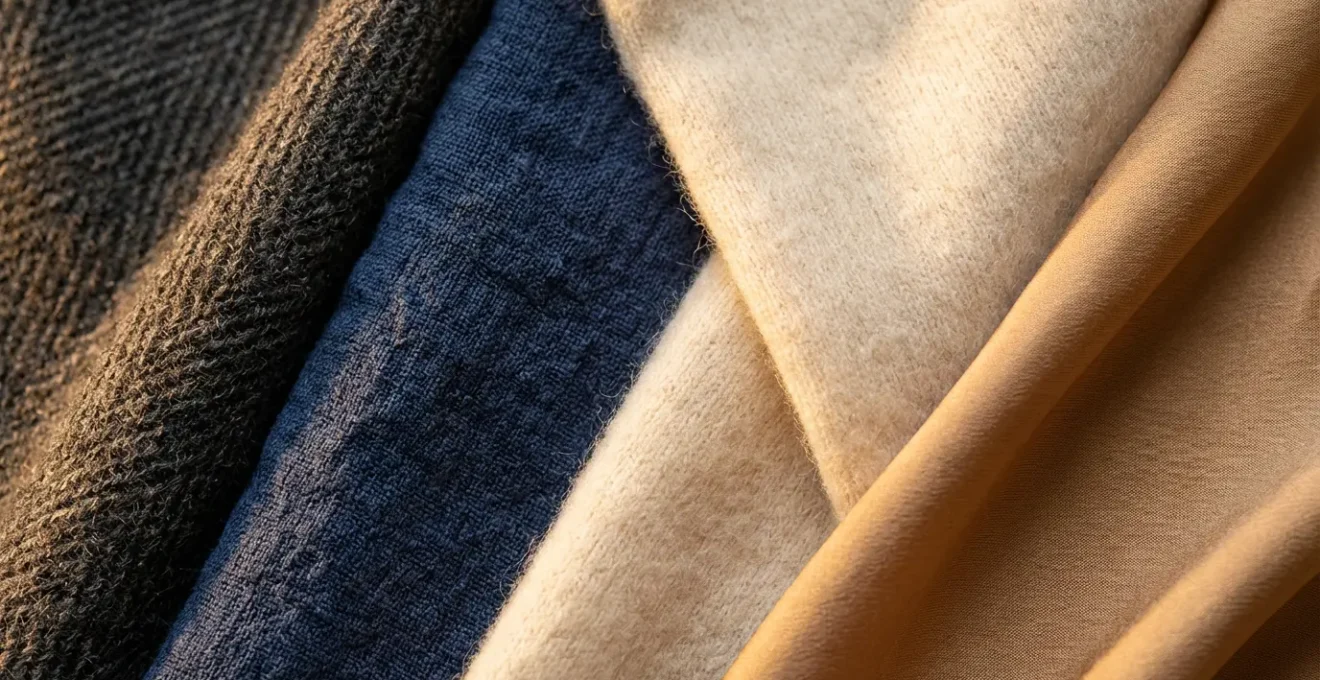 Texturas de telas profesionales en diferentes materiales superpuestas