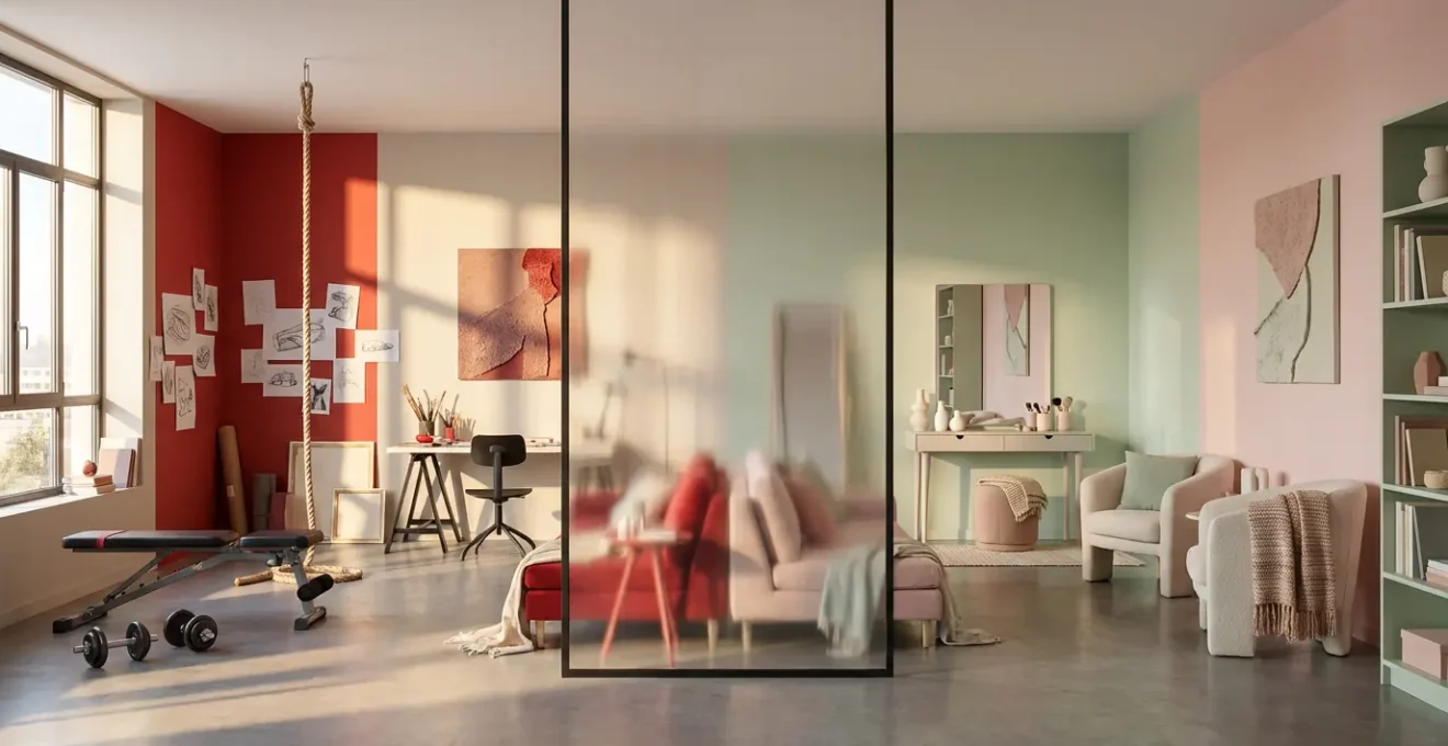 Espacios del hogar mostrando diferentes energías de Marte y Venus en conflicto